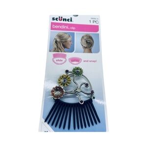 Scunci Bendini Clip with Colorful Floral Accents